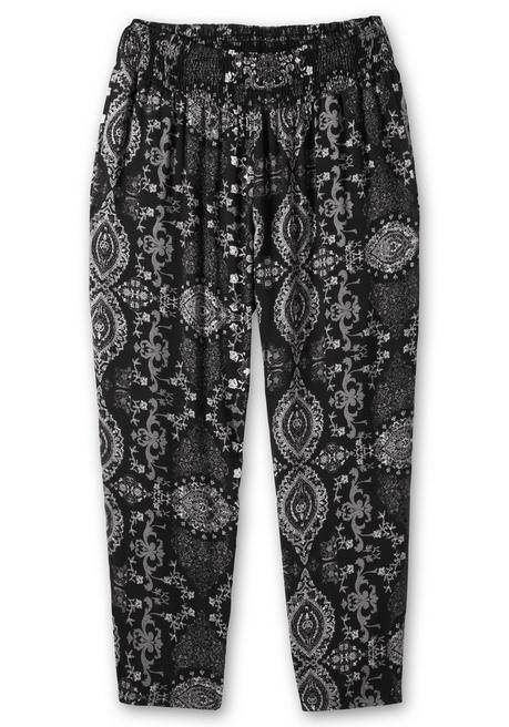 Sheego Sommerhose Mit Smokbund Und Ornamentdruck - Schwarz Bedruckt Sheego