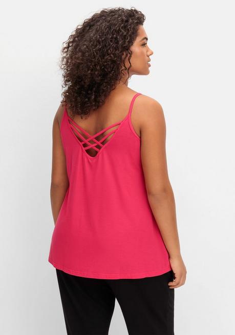 Sheego Spaghettitop Mit Tiefem Rückenausschnitt - Magenta Sheego