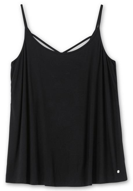 Sheego Spaghettitop Mit Tiefem Rückenausschnitt - Schwarz Sheego