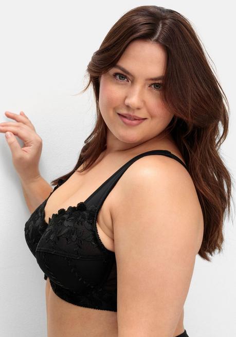 Sheego Spitzen-BH Mit Bügeln Und Wattierten Cups - Schwarz Sheego