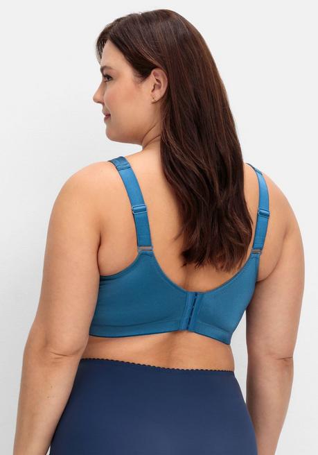 Sheego Spitzen-BH Ohne Bügel, Mit Wattierten Cups - Blau Sheego