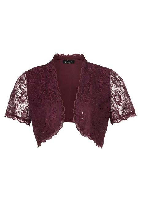 Sheego Spitzenbolero Mit Pailletten - Aubergine Sheego