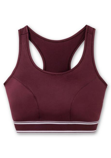 Sheego Sport-BH Aus COOLMAX®, In Bustier-Form - Aubergine Sheego