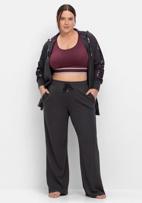 Sheego Sport-BH Aus COOLMAX®, In Bustier-Form - Aubergine Sheego