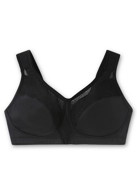 Sheego Sport-BH Aus COOLMAX®, Mit Netzeinsätzen - Schwarz Sheego