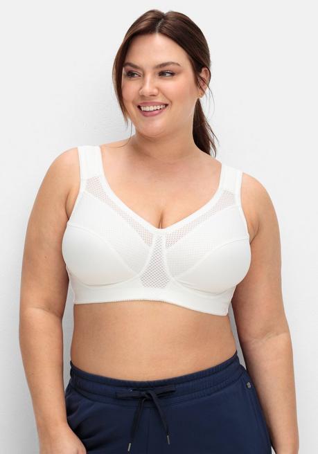 sheego Sport-BH aus COOLMAX®, mit Netzeinsätzen - weiß sheego