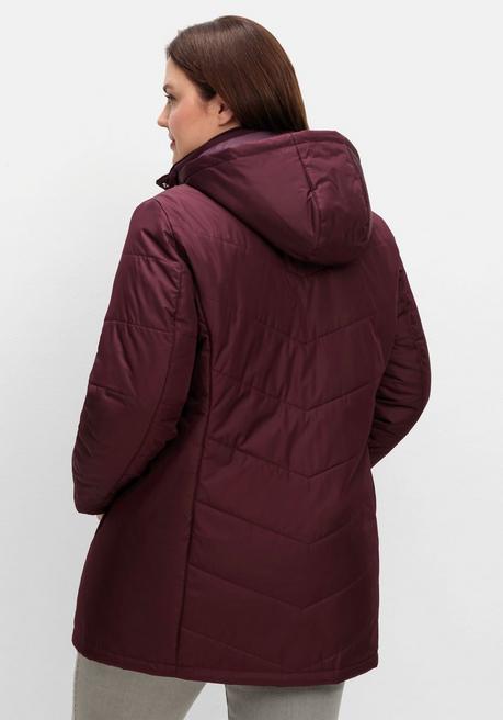 Sheego Steppjacke Mit Abnehmbarer Kapuze - Bordeaux Sheego