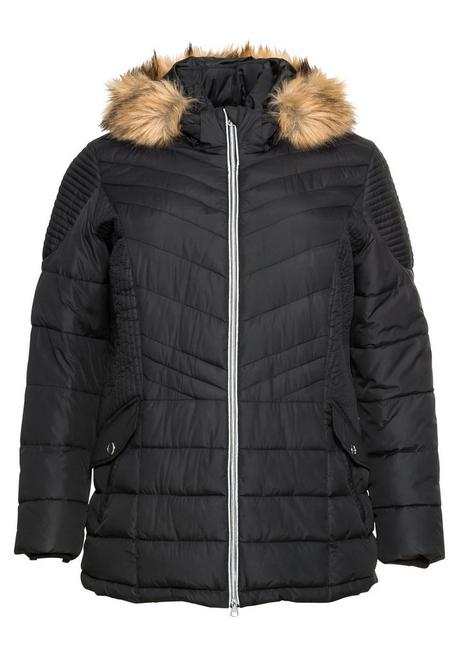 Sheego Steppjacke Mit Abnehmbarer Kapuze - Schwarz Sheego