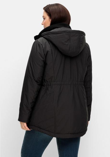 Sheego Steppjacke Mit Abnehmbarer Kapuze - Schwarz Sheego