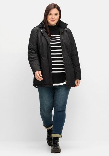 Sheego Steppjacke Mit Abnehmbarer Kapuze - Schwarz Sheego