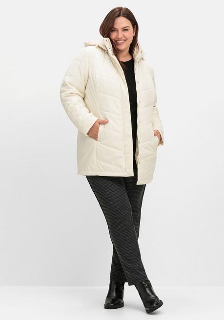 Sheego Steppjacke Mit Abnehmbarer Kapuze - Steingrau Sheego