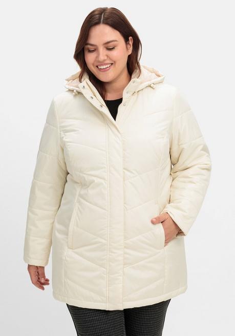 sheego Steppjacke mit abnehmbarer Kapuze - steingrau sheego