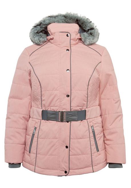 Sheego Steppjacke Mit Gürtel, Kapuze Und Reißverschluss - Pastellrosé Sheego