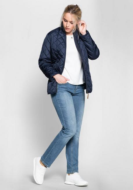 Sheego Steppjacke Mit Hoch Schließendem Stehkragen - Marine Sheego