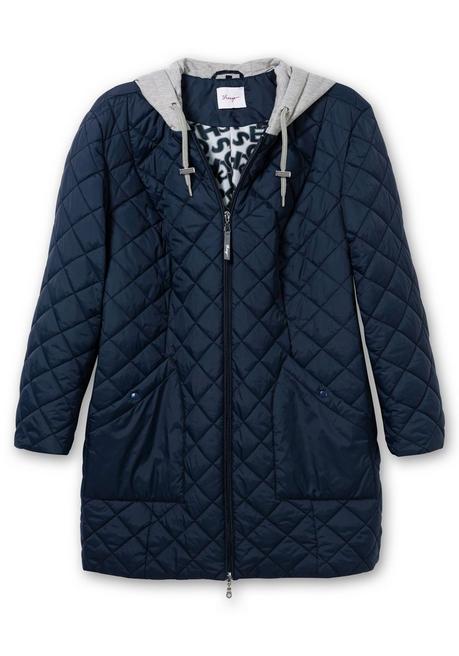 Sheego Steppjacke Mit Jerseykapuze Und 2-Wege-Zipper - Nachtblau Sheego