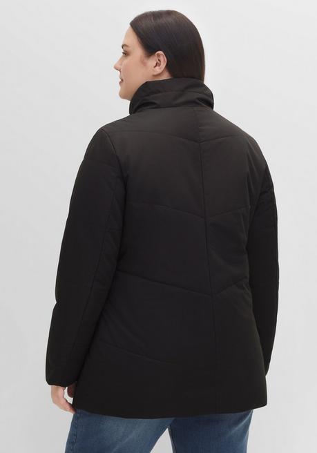 Sheego Steppjacke Mit Stehkragen, Leicht Strukturiert - Schwarz Sheego