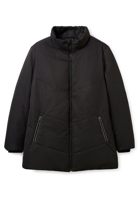 Sheego Steppjacke Mit Stehkragen, Leicht Strukturiert - Schwarz Sheego