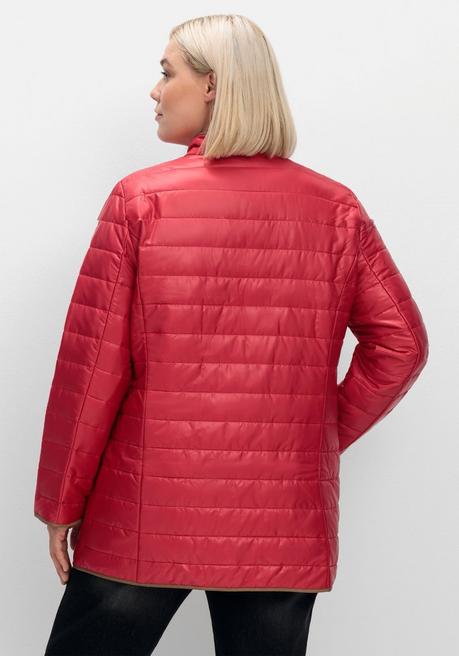 Sheego Steppjacke Mit Stehkragen Und Kontrastdetails - Rot Sheego