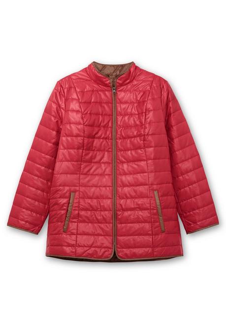 Sheego Steppjacke Mit Stehkragen Und Kontrastdetails - Rot Sheego