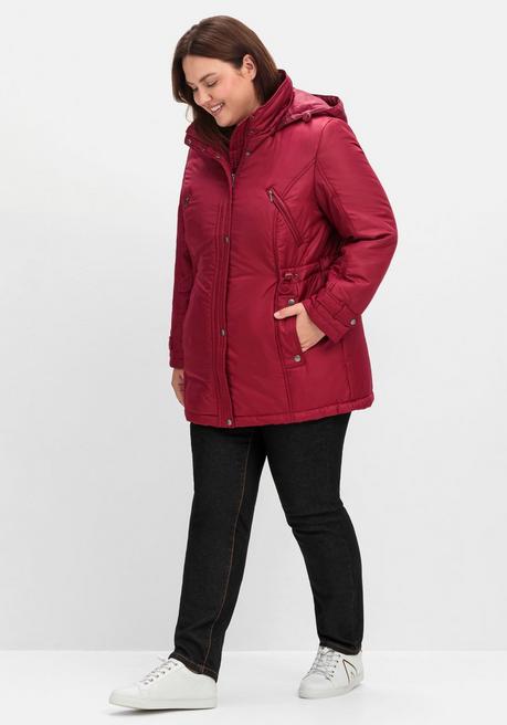 Sheego Steppjacke Mit Tunnelzug In Der Taille - Weinrot Sheego