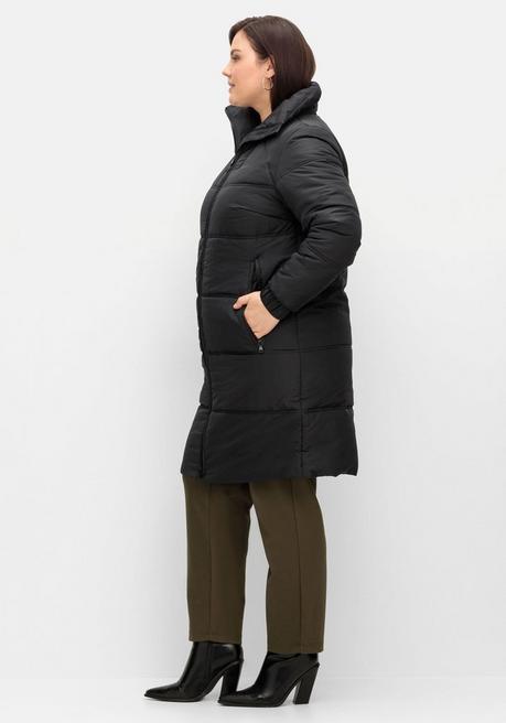 Sheego Steppmantel Mit Hohem Kragen, Warm Wattiert - Anthrazit Sheego