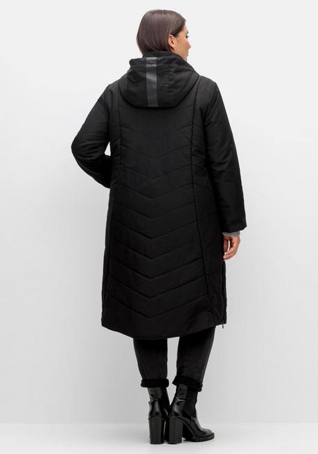 Sheego Steppmantel Mit Seitlichen Reißverschlüssen - Schwarz Sheego