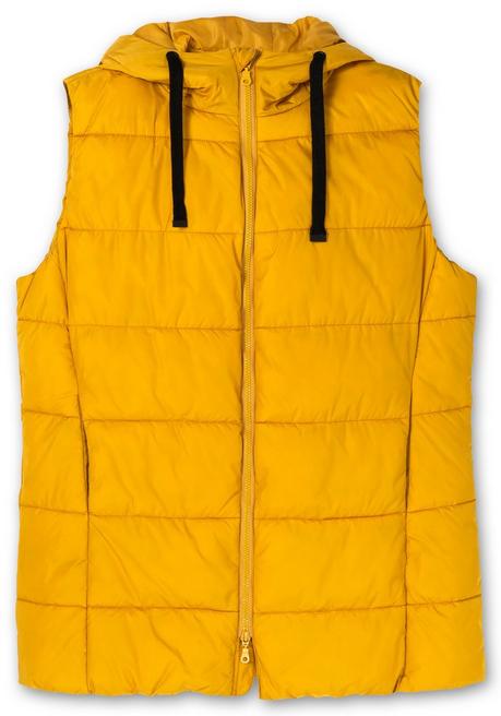 Sheego Steppweste In A-Linie, Mit Kapuze Und 2-Wege-Zipper - Senfgelb Sheego