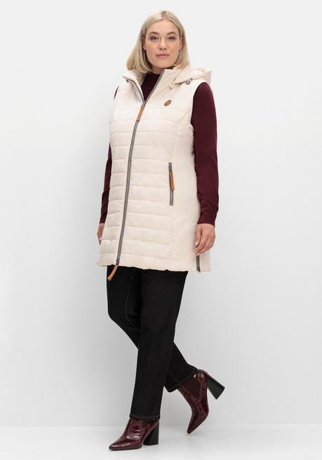 Sheego Steppweste Mit Abnehmbarer Kapuze - Elfenbein Sheego