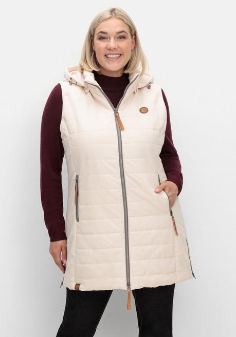 sheego Steppweste mit abnehmbarer Kapuze - elfenbein sheego