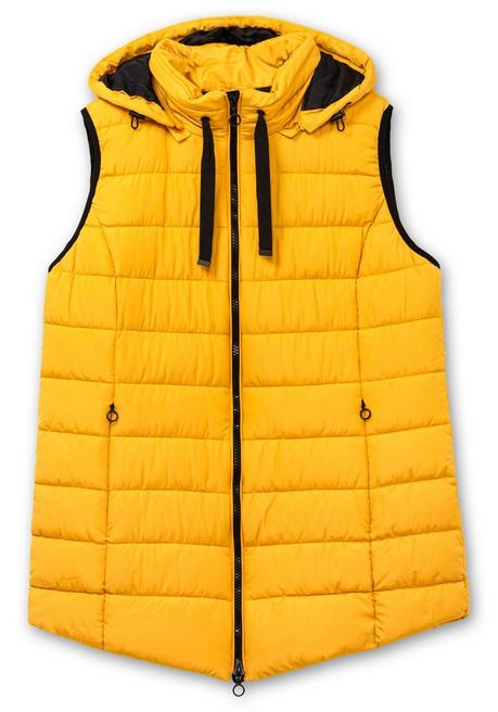 Sheego Steppweste Mit Abnehmbarer Kapuze - Ocker Sheego