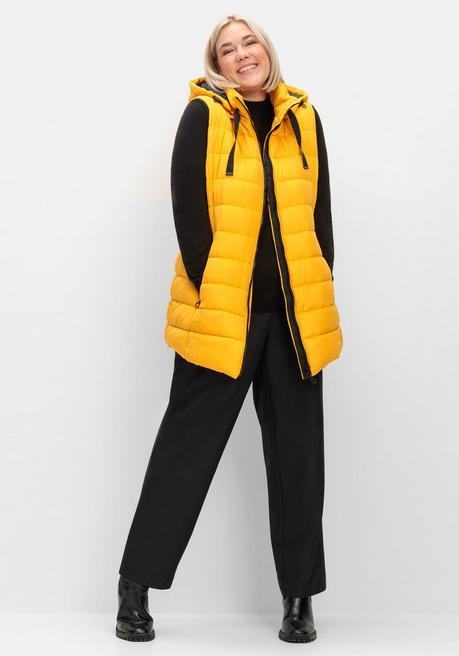 Sheego Steppweste Mit Abnehmbarer Kapuze - Ocker Sheego