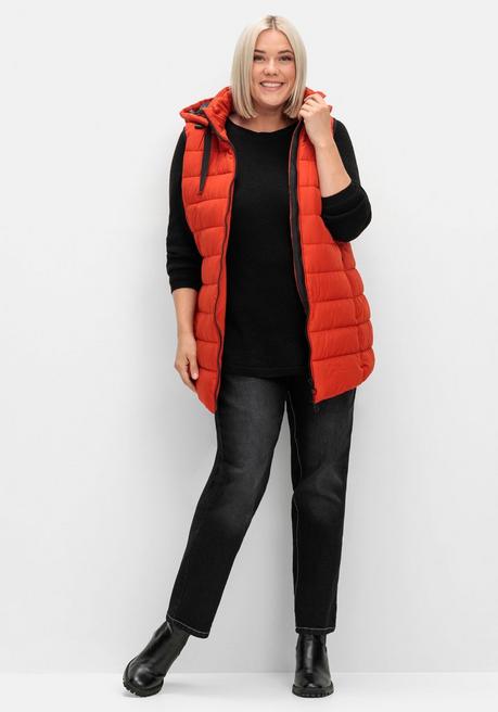 Sheego Steppweste Mit Abnehmbarer Kapuze - Rostrot Sheego