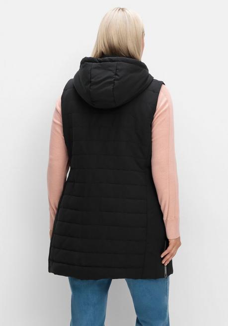 Sheego Steppweste Mit Abnehmbarer Kapuze - Schwarz Sheego