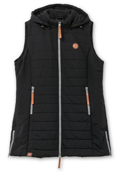 Sheego Steppweste Mit Abnehmbarer Kapuze - Schwarz Sheego