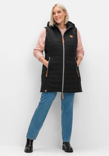 Sheego Steppweste Mit Abnehmbarer Kapuze - Schwarz Sheego