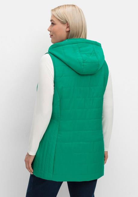 Sheego Steppweste Mit Gestreiftem Innenfutter - Grün Sheego