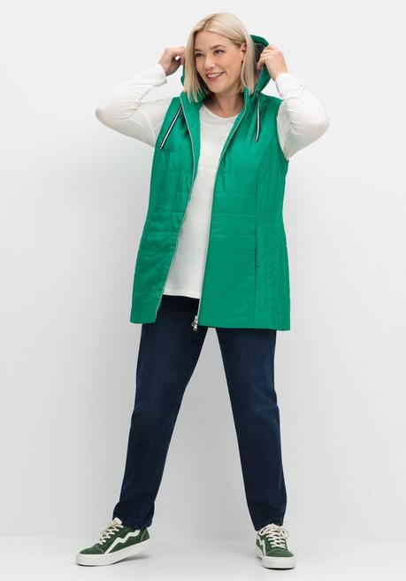 Sheego Steppweste Mit Gestreiftem Innenfutter - Grün Sheego