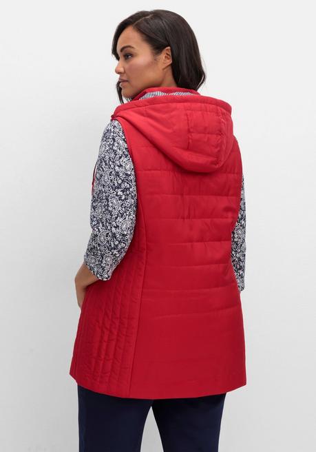 Sheego Steppweste Mit Gestreiftem Innenfutter - Rot Sheego