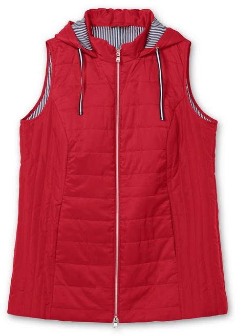 Sheego Steppweste Mit Gestreiftem Innenfutter - Rot Sheego