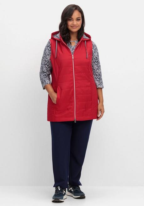 Sheego Steppweste Mit Gestreiftem Innenfutter - Rot Sheego