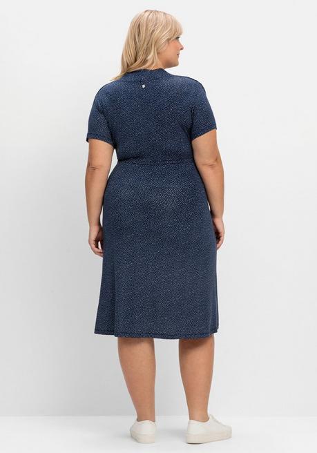 Sheego Stillkleid Aus Jersey, Mit Unterbrust-Tunnelzug - Nachtblau Bedruckt Sheego