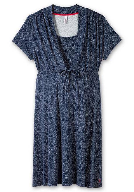 Sheego Stillkleid Aus Jersey, Mit Unterbrust-Tunnelzug - Nachtblau Bedruckt Sheego