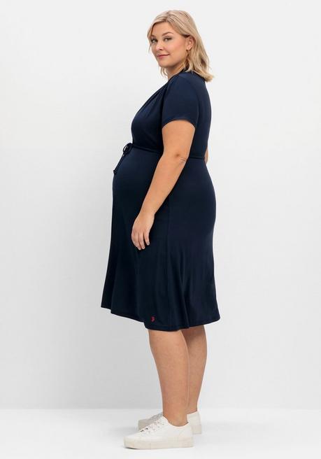 Sheego Stillkleid Aus Jersey, Mit Unterbrust-Tunnelzug - Nachtblau Sheego