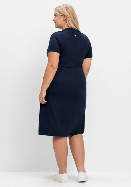 Sheego Stillkleid Aus Jersey, Mit Unterbrust-Tunnelzug - Nachtblau Sheego