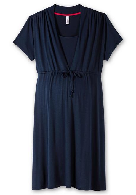 Sheego Stillkleid Aus Jersey, Mit Unterbrust-Tunnelzug - Nachtblau Sheego