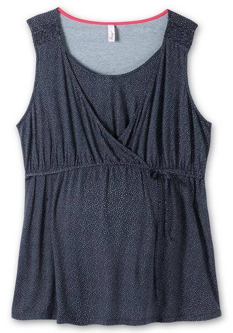 Sheego Stilltop In Wickeloptik, Mit Tunnelzug - Nachtblau Bedruckt Sheego