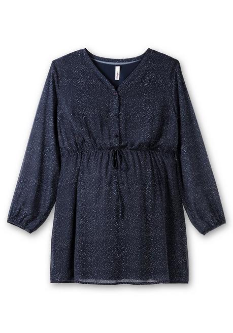 Sheego Stilltunika Aus Chiffon, In Longform - Nachtblau Bedruckt Sheego