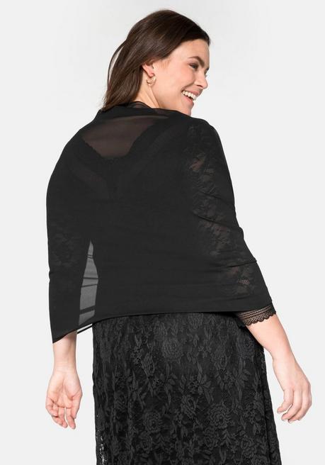 Sheego Stola Aus Fließendem Chiffon - Schwarz Sheego