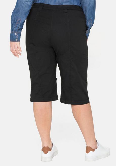 Sheego Stretch-Bermudas Mit Aufgesetzten Taschen Und Patten - Schwarz Sheego