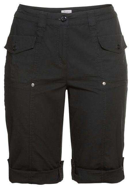 Sheego Stretch-Bermudas Mit Aufgesetzten Taschen Und Patten - Schwarz Sheego